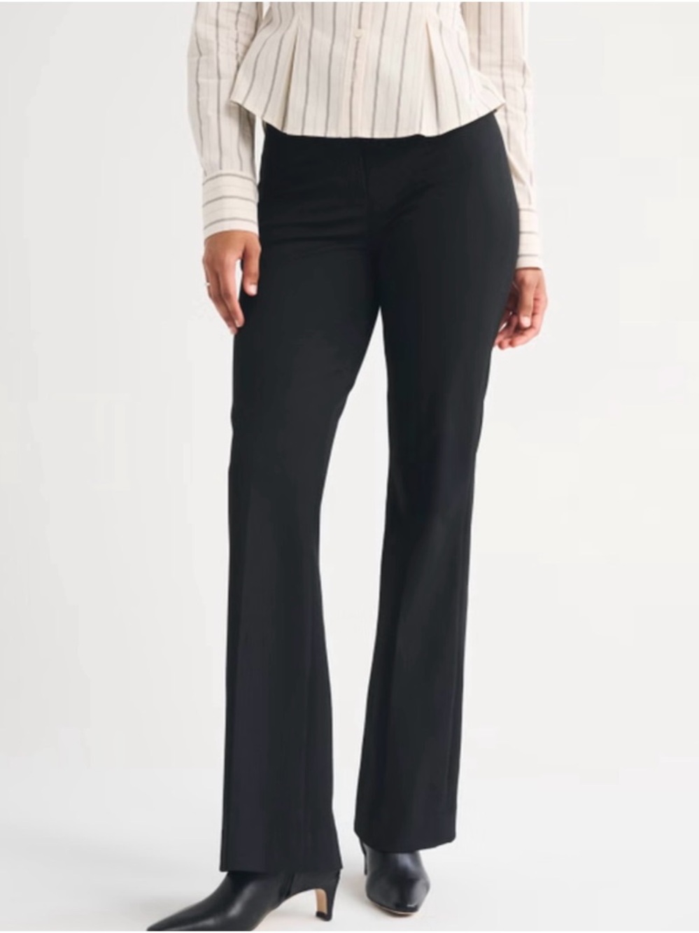 NWT Abercrombie & Fitch Curve Love Women's Black High-Waisted Boot Cut Pants